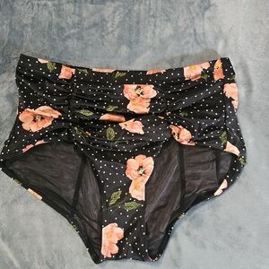 Torrid Black Floral High-Waisted Bikini Bottom